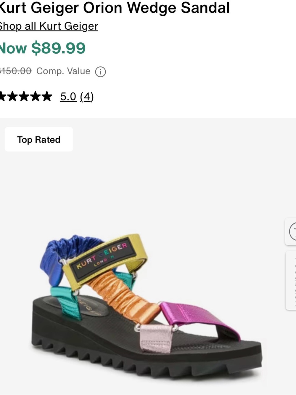 Karl Lagerfeld Multicolor Strappy Wedge Sandal